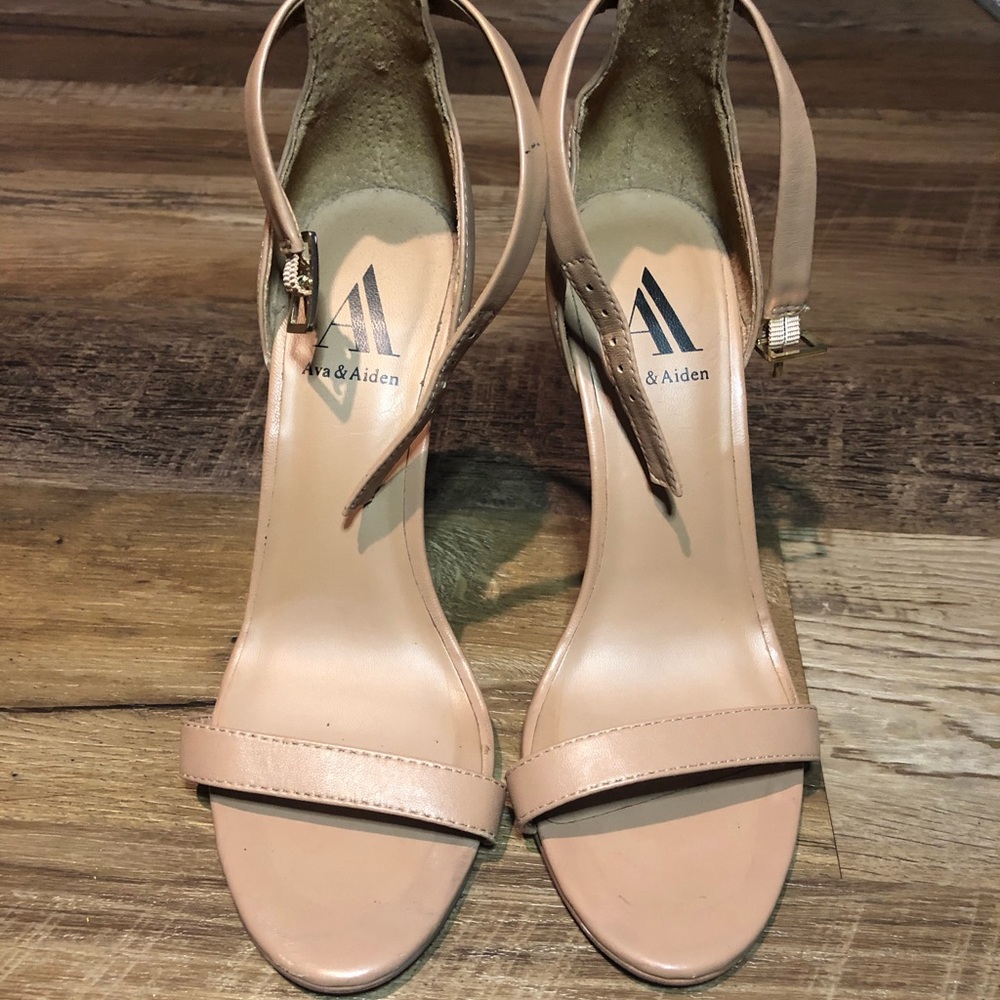 Ava & Aiden Pink Ankle Strap Heels